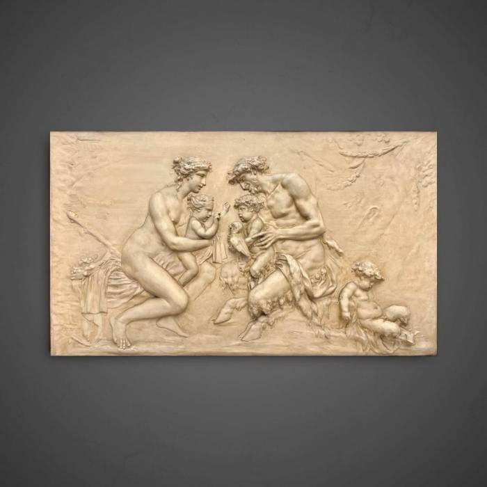 19th Century Framed Relief Sculpture, Inspired by the style of Clodion