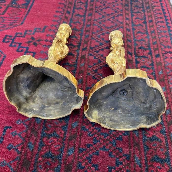 19th Century Gilt Bronze Candleholders, in the style of Ernest Meissonier