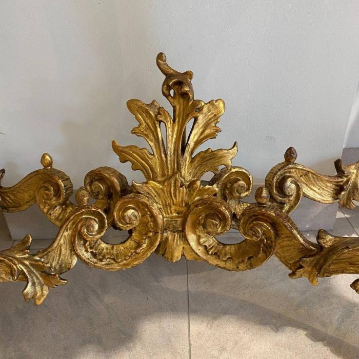 19th Century Louis XV Gilt Wood Console Table with Marble Top