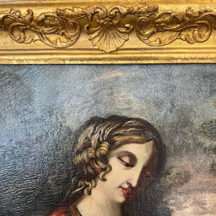 Early 17th Century Tuscan School Oil Painting on Canvas `Virgin and Child`