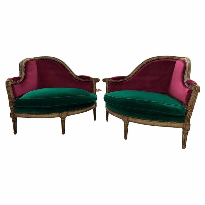 Louis XVI Style Pair of Two-Seaters from the 18th Century