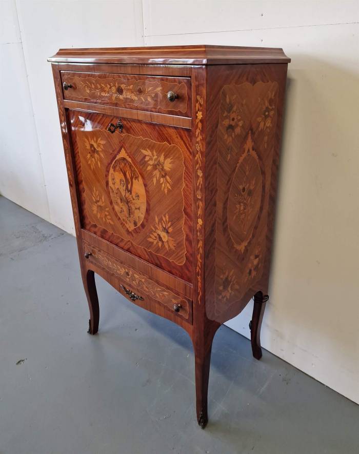 Beautifully inlaid bar cabinet