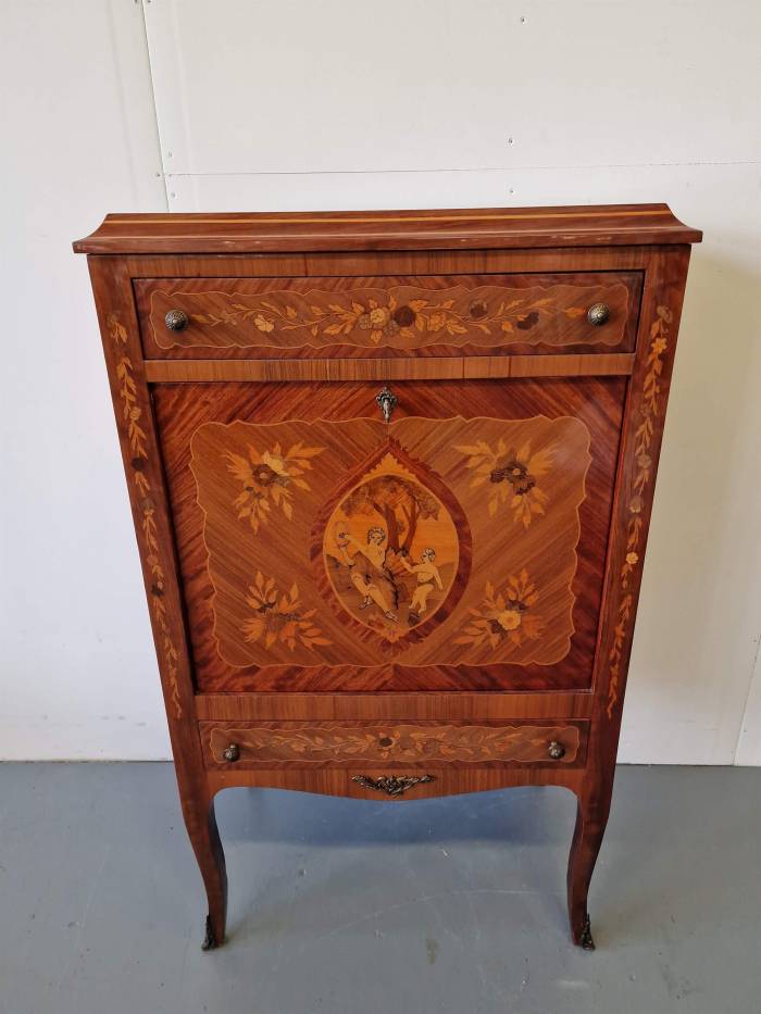 Beautifully inlaid bar cabinet