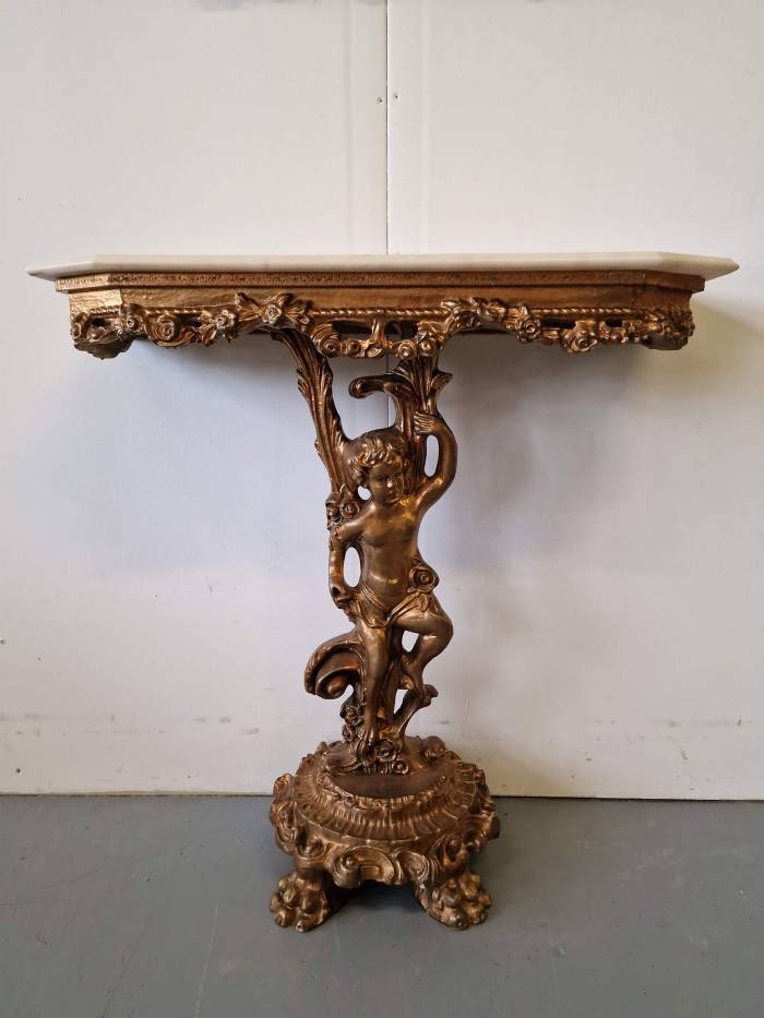 Console with mirror