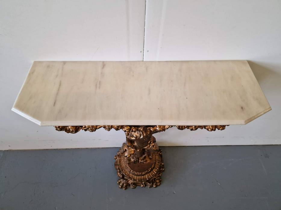 Console with mirror