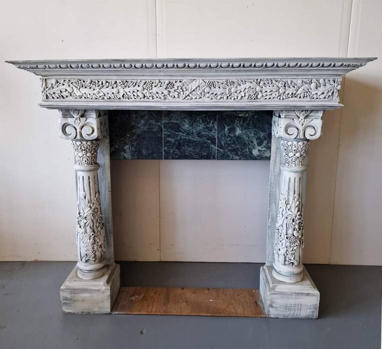 Beautifully carved fireplace portal