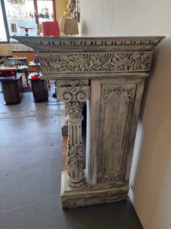 Beautifully carved fireplace portal