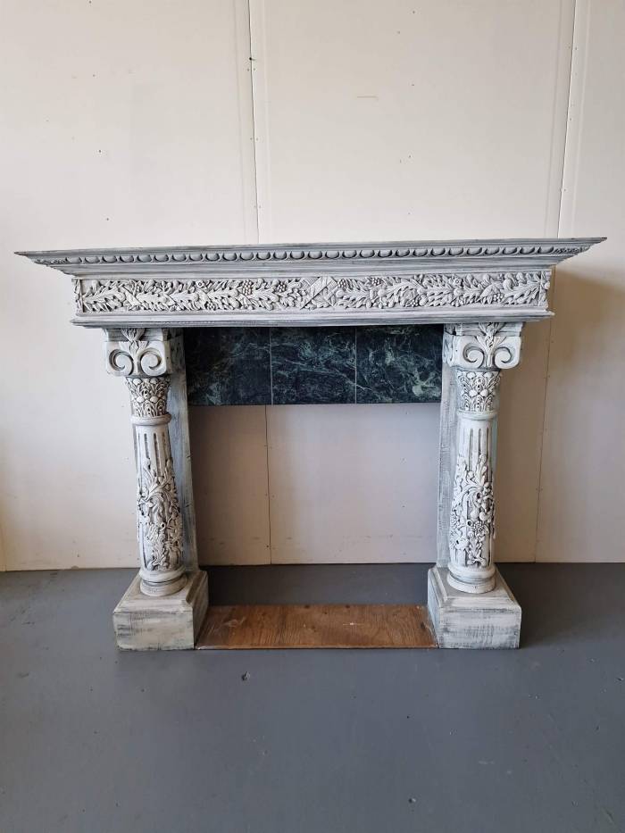 Beautifully carved fireplace portal