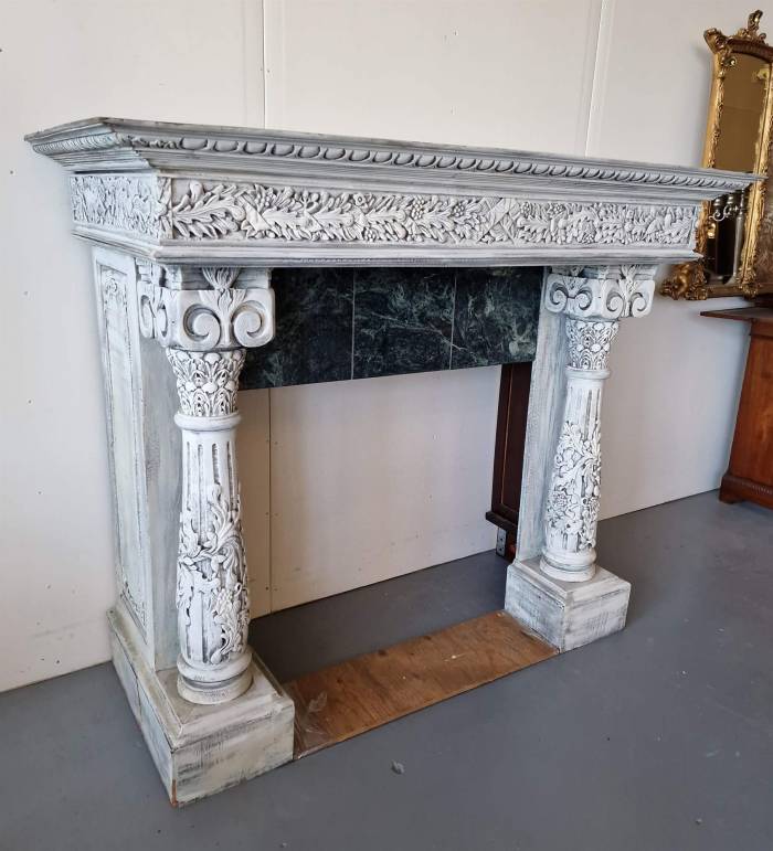 Beautifully carved fireplace portal