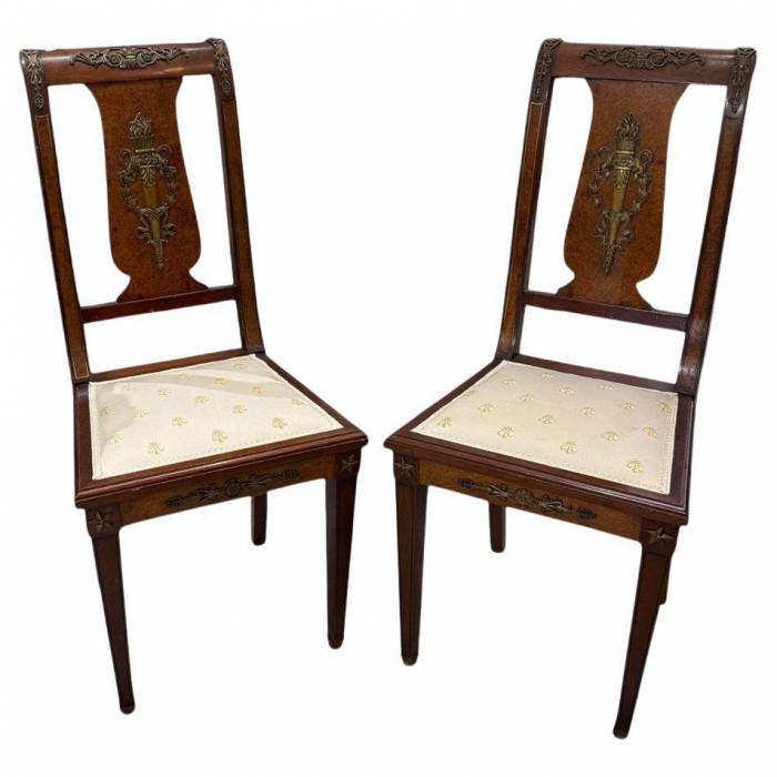 Pair of Empire Side Chairs, 19th Century