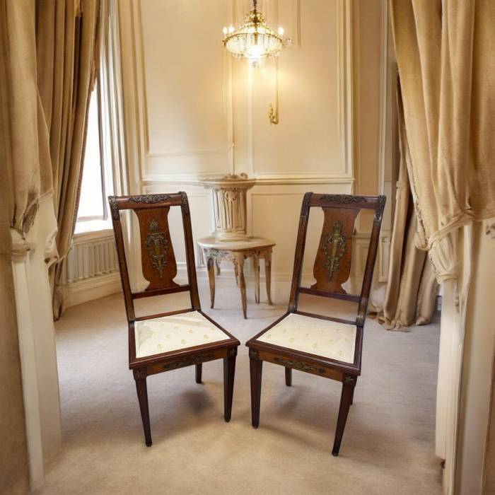 Pair of Empire Side Chairs, 19th Century