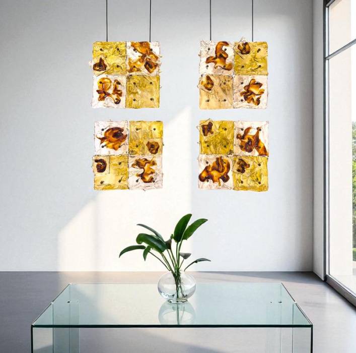 Toni Zuccheri for Venini – Set of `Cheerio` Patchwork Wall Lamps, 20th Century