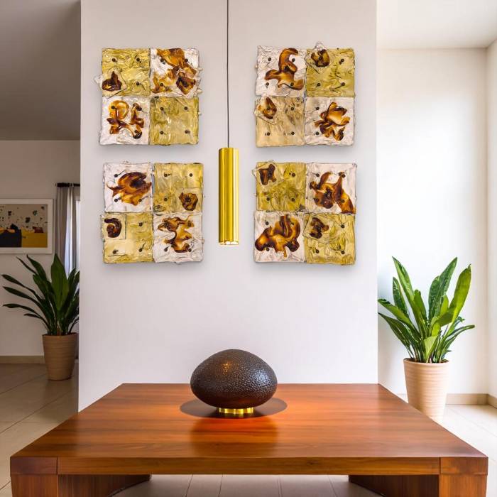 Toni Zuccheri for Venini – Set of `Cheerio` Patchwork Wall Lamps, 20th Century