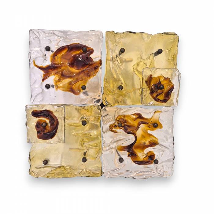 Toni Zuccheri for Venini – Set of `Cheerio` Patchwork Wall Lamps, 20th Century