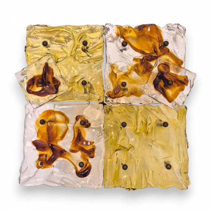 Toni Zuccheri for Venini – Set of `Cheerio` Patchwork Wall Lamps, 20th Century