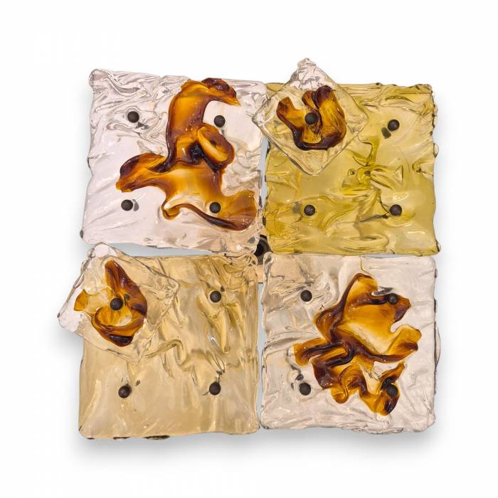 Toni Zuccheri for Venini – Set of `Cheerio` Patchwork Wall Lamps, 20th Century