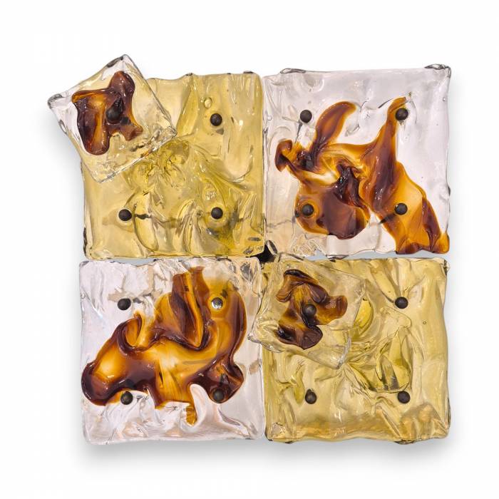 Toni Zuccheri for Venini – Set of `Cheerio` Patchwork Wall Lamps, 20th Century