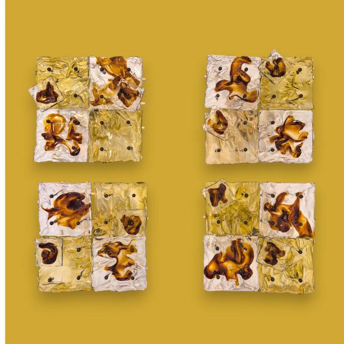 Toni Zuccheri for Venini – Set of `Cheerio` Patchwork Wall Lamps, 20th Century