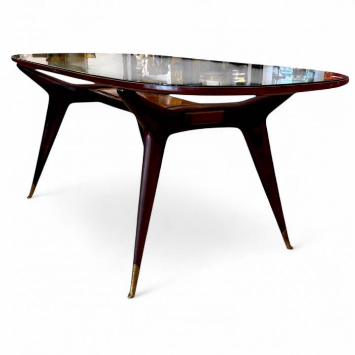 Dining Set with Glass-Top Table and Four Chairs by Vittorio Dassi