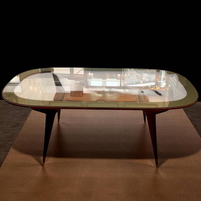 Dining Set with Glass-Top Table and Four Chairs by Vittorio Dassi