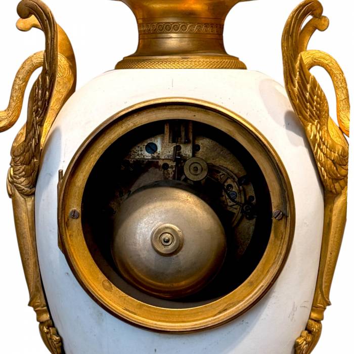 French Louis XVI Style biscuit and Gilt Bronze Mantel Clock, 19t Century