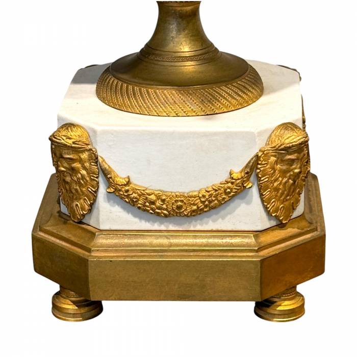 French Louis XVI Style biscuit and Gilt Bronze Mantel Clock, 19t Century