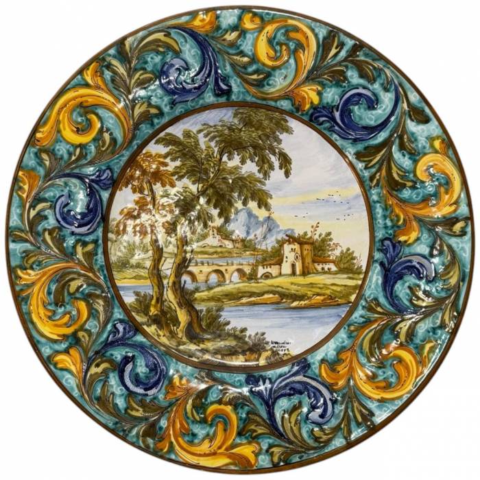 Set of Two Hand-Pair of Italian Renaissance Style Platters by N. Tapolini, 1970s