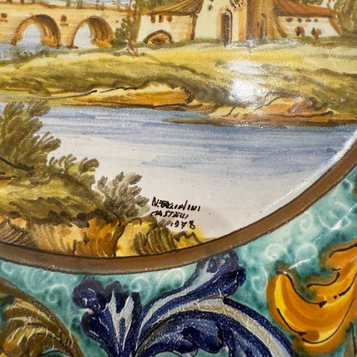 Set of Two Hand-Pair of Italian Renaissance Style Platters by N. Tapolini, 1970s