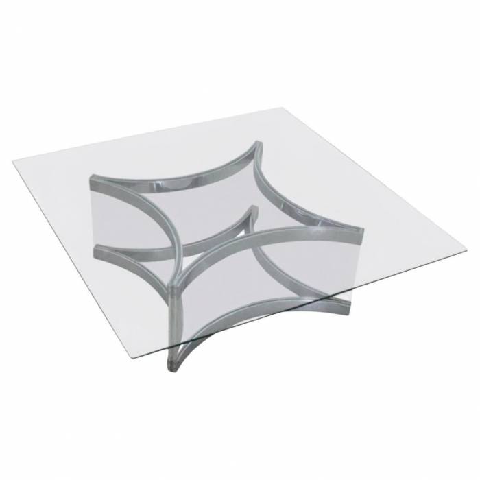 Mid-Century Modern Chrome and Lucite Coffee Table by Alessandro Albrizzi, 1970