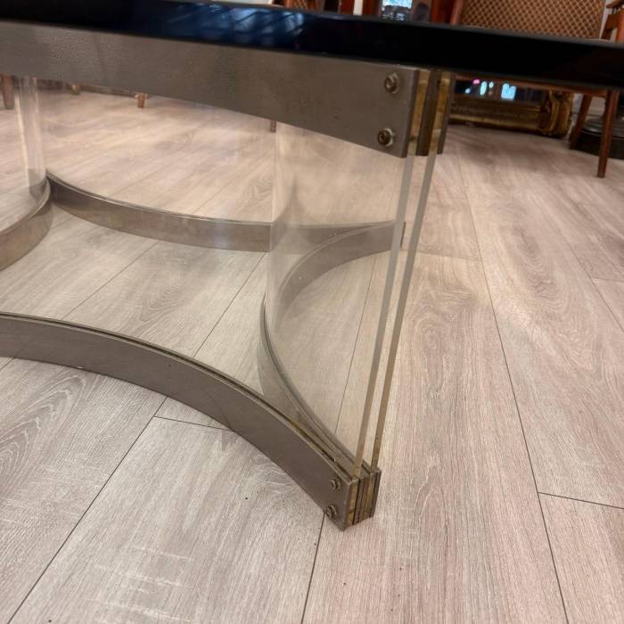 Mid-Century Modern Chrome and Lucite Coffee Table by Alessandro Albrizzi, 1970