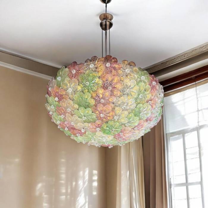 Monumental Barovier & Toso Oval Flush Mount Murano Glass Ceiling Light, 20th Сen