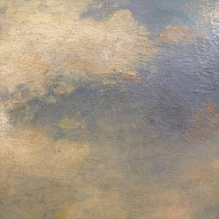 Venetian Sunset – Oil Painting in Carved Giltwood Frame, 19th Century