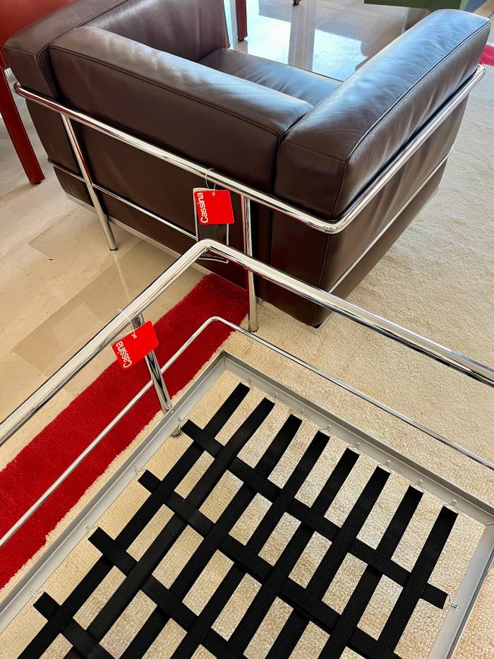 Pair of  LC3 armchairs, Le Corbusier, Jeanneret & Perriand for Cassina, 1990`s