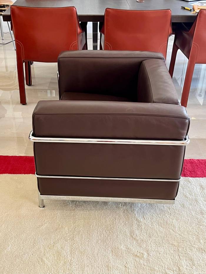 Pair of  LC3 armchairs, Le Corbusier, Jeanneret & Perriand for Cassina, 1990`s