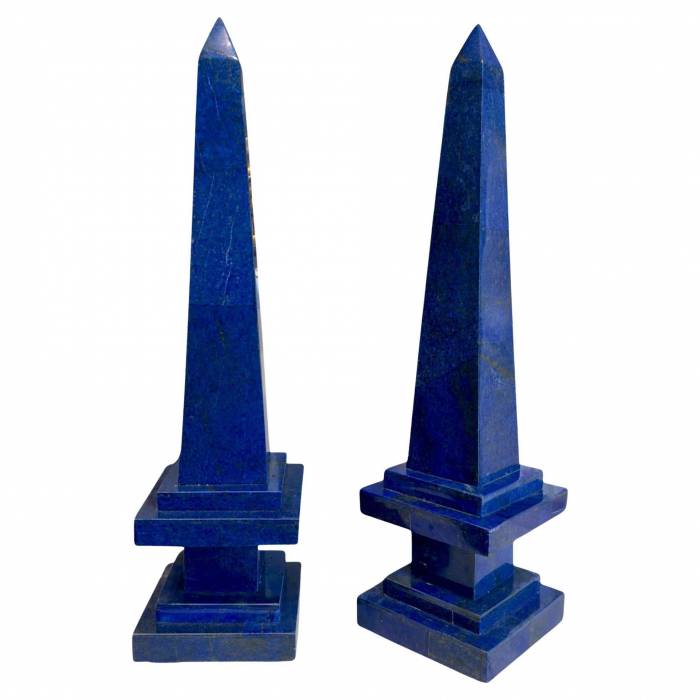 Paire d&39;obélisques en lapis-lazuli, Afghanistan, XIXe siècle 