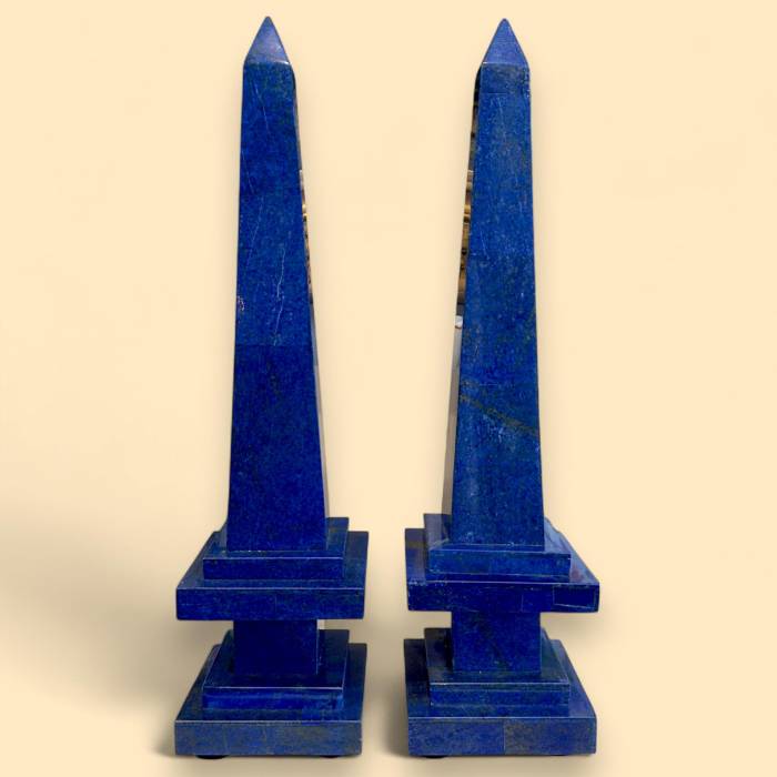 Paire d&39;obélisques en lapis-lazuli, Afghanistan, XIXe siècle 