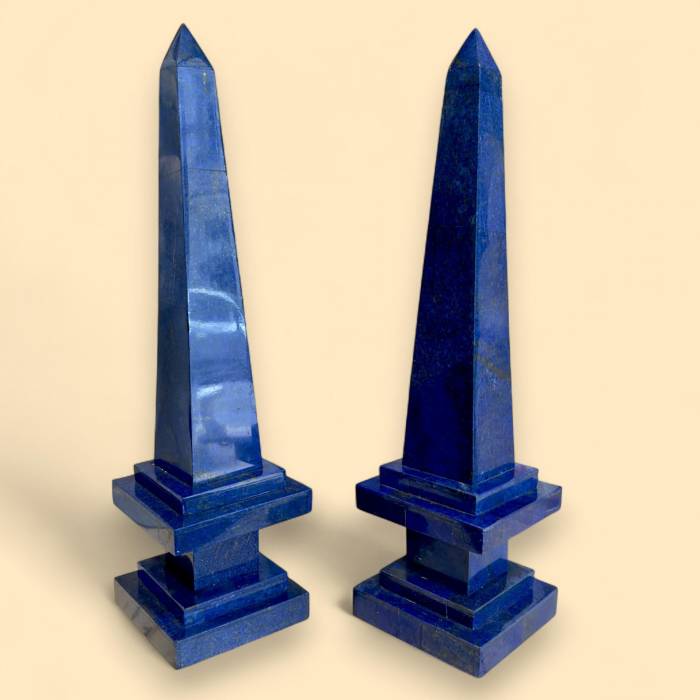 Paire d&39;obélisques en lapis-lazuli, Afghanistan, XIXe siècle 