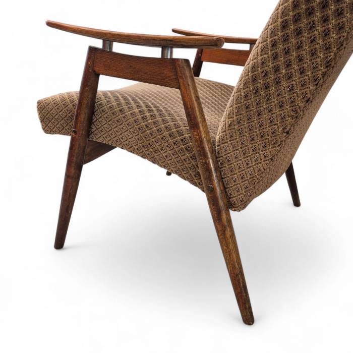 Mid-Century Lounge samta apdares atpūtas krēslu pāris, 20. gadsimts 