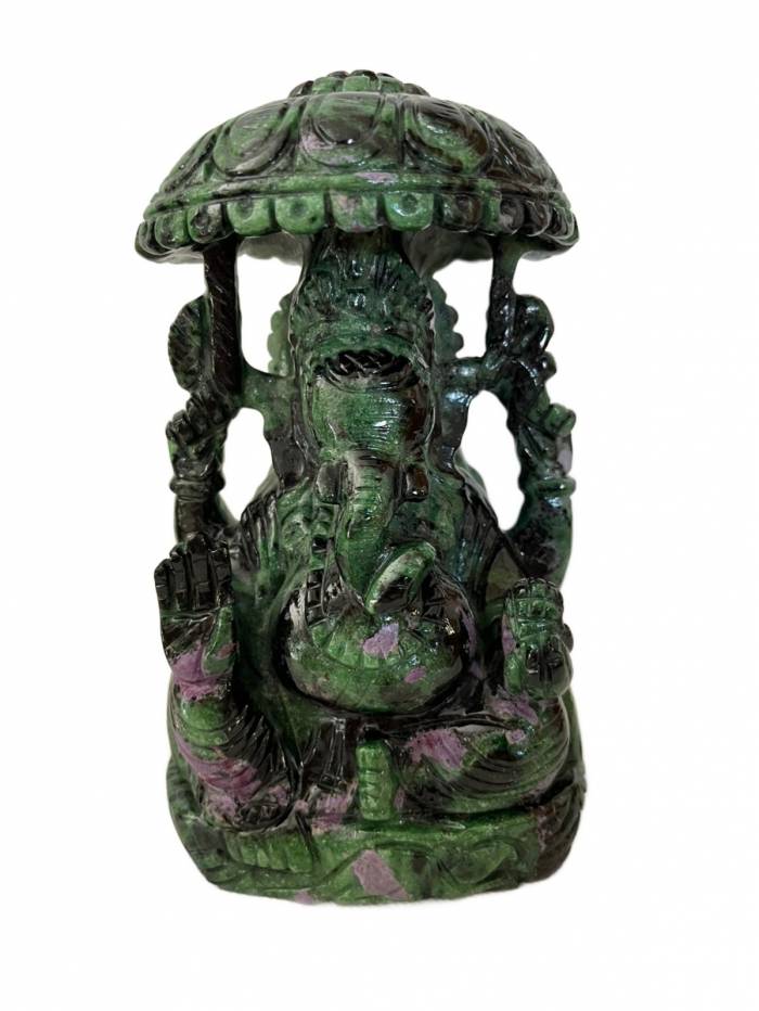 Ruby Zoisite Ganesha Statuette 