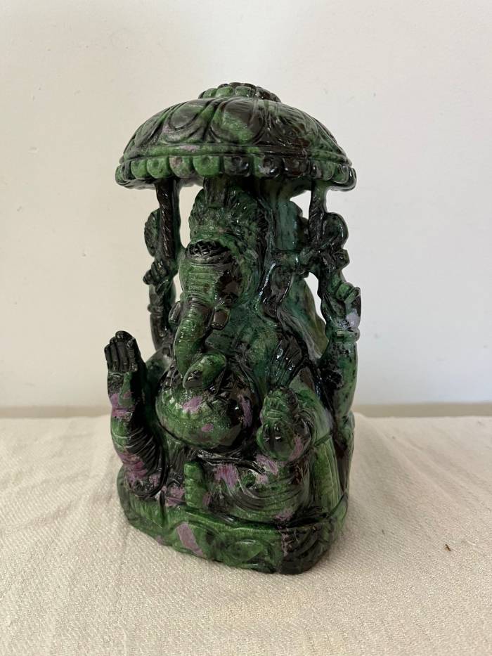 Ruby Zoisite Ganesha Statuette 