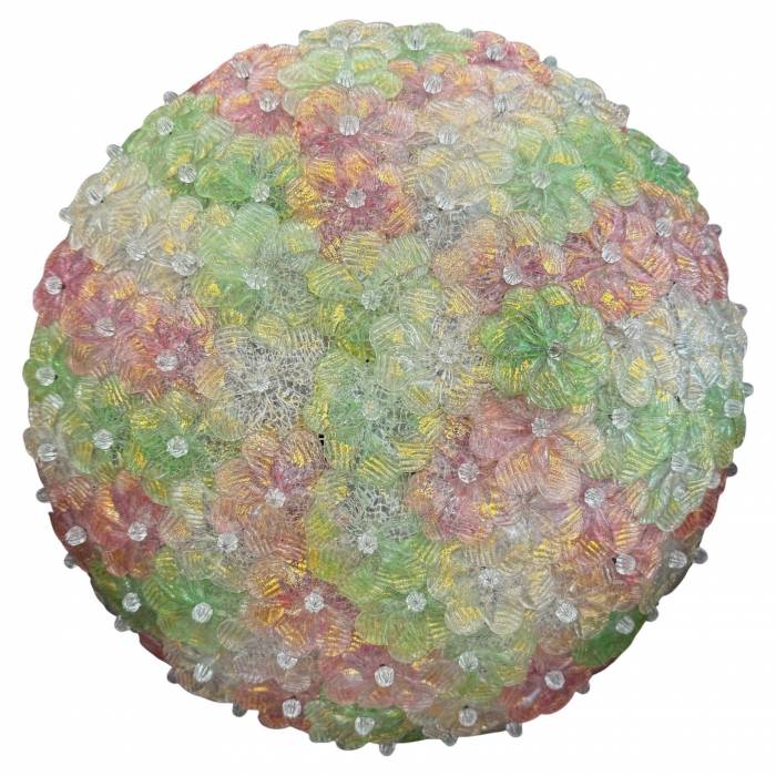 Plafonnier ovale monumental en verre de Murano Barovier & Toso, XXe siècle 