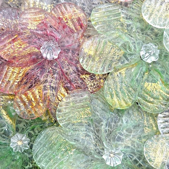 Plafonnier ovale monumental en verre de Murano Barovier & Toso, XXe siècle 