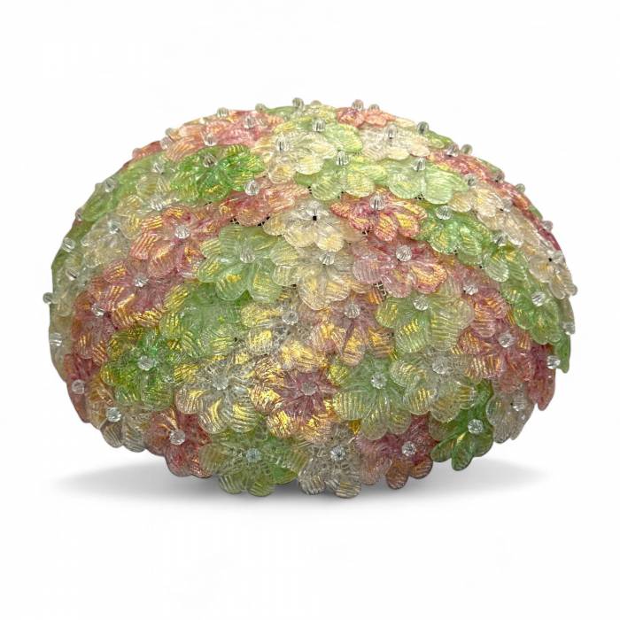 Plafonnier ovale monumental en verre de Murano Barovier & Toso, XXe siècle 