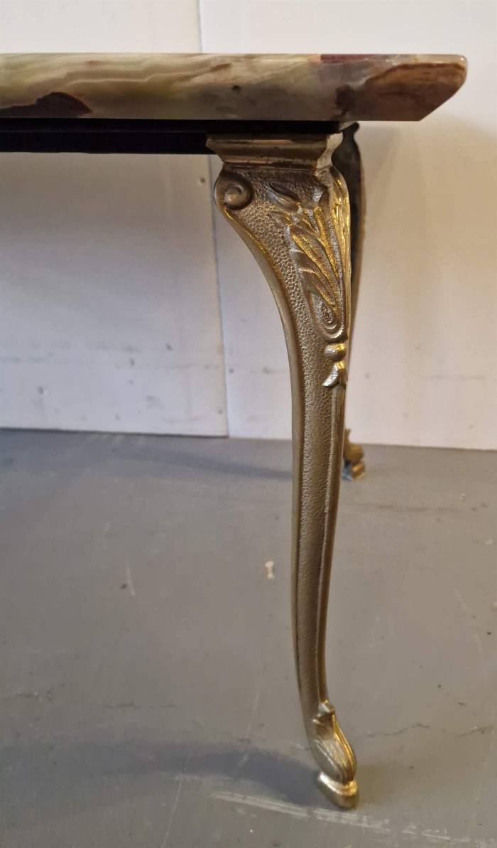 Coffee table with onyx top