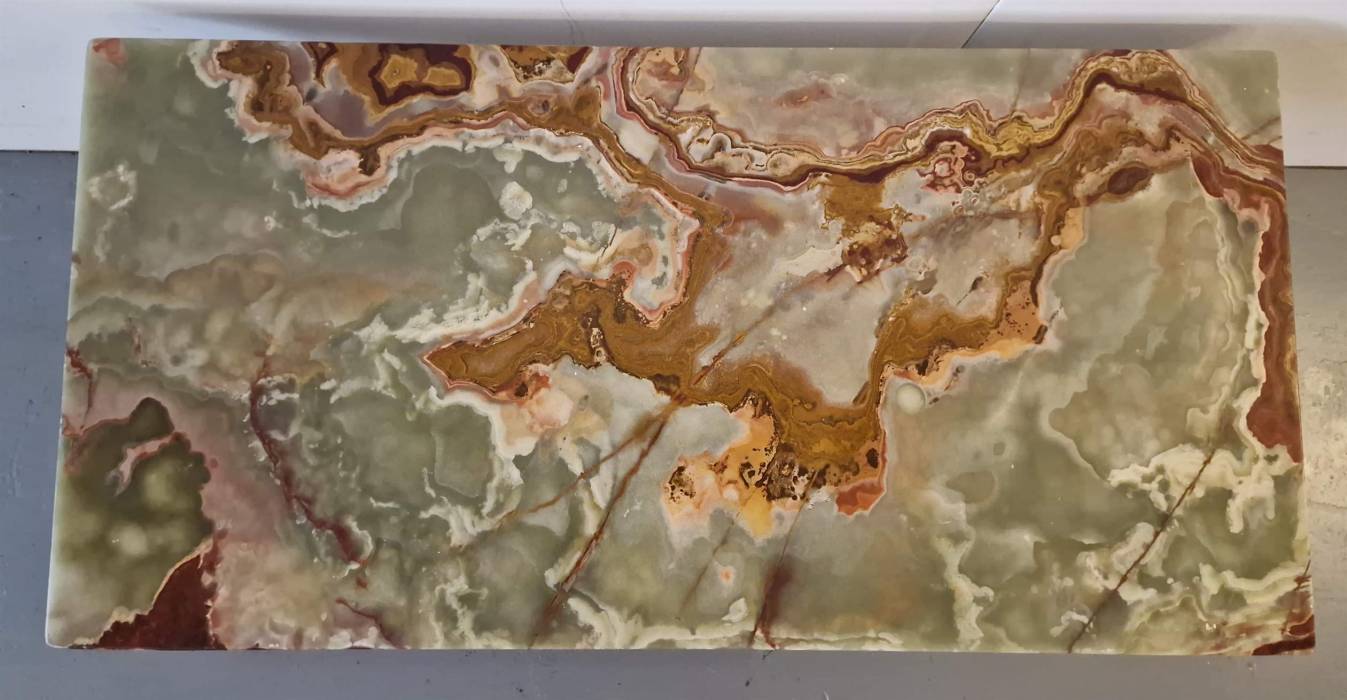 Coffee table with onyx top