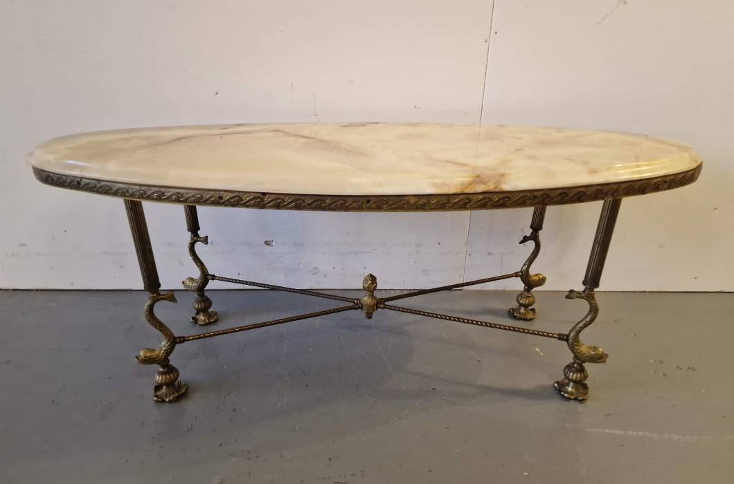 Coffee table with onyx