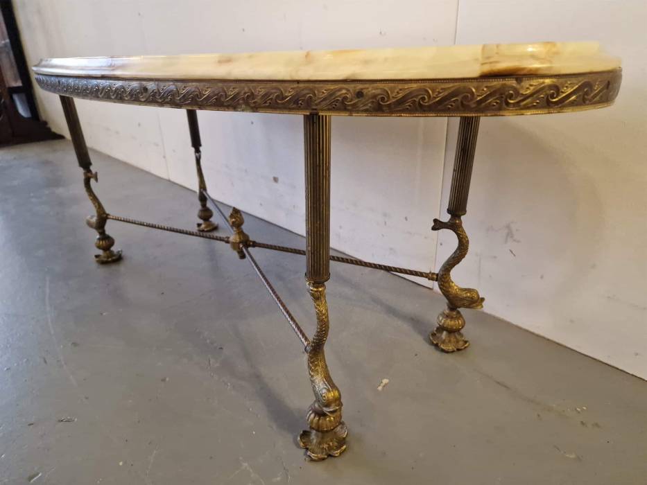 Coffee table with onyx