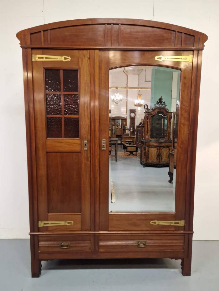Large Art Nouveau wardrobe 