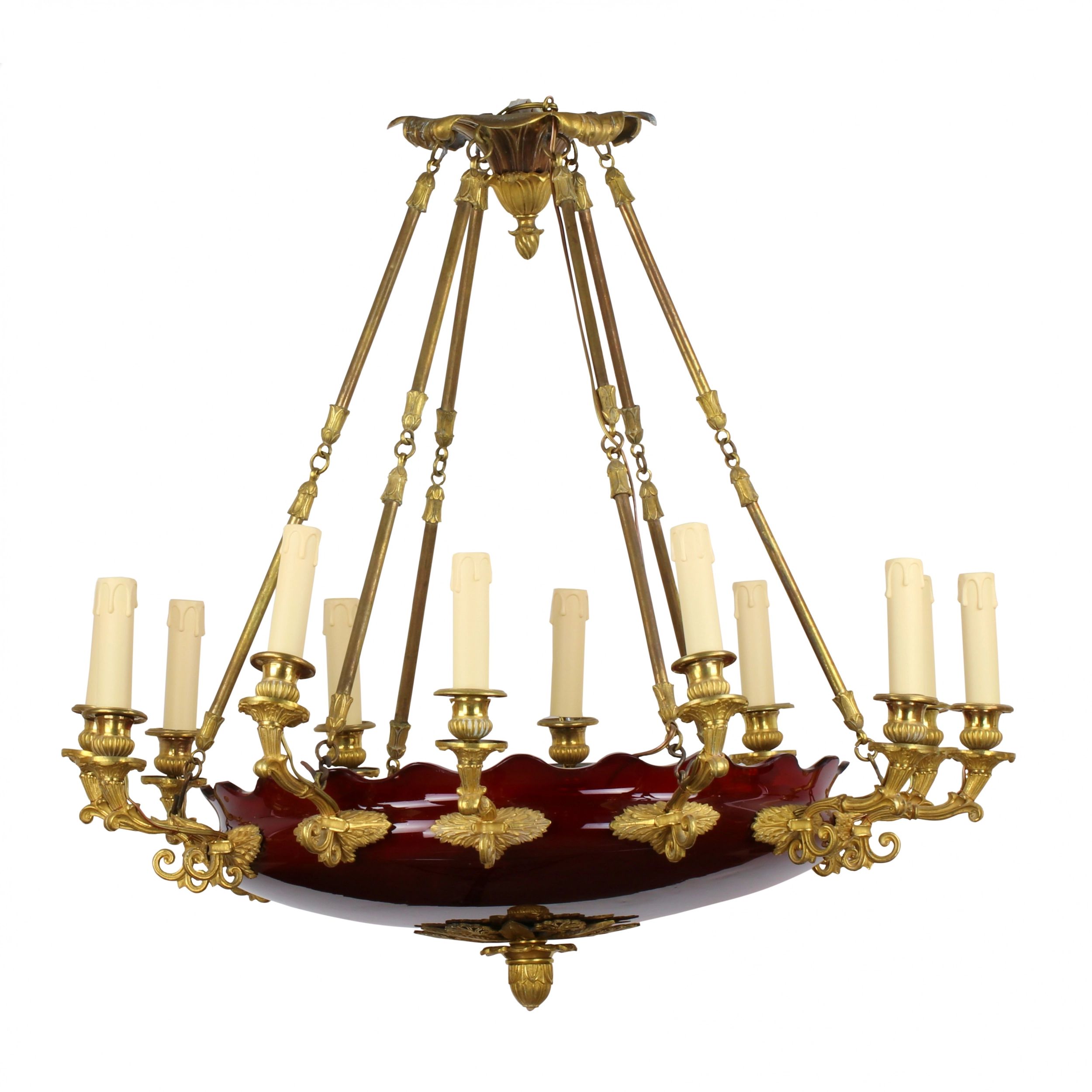 Chandelier-with-red-glass