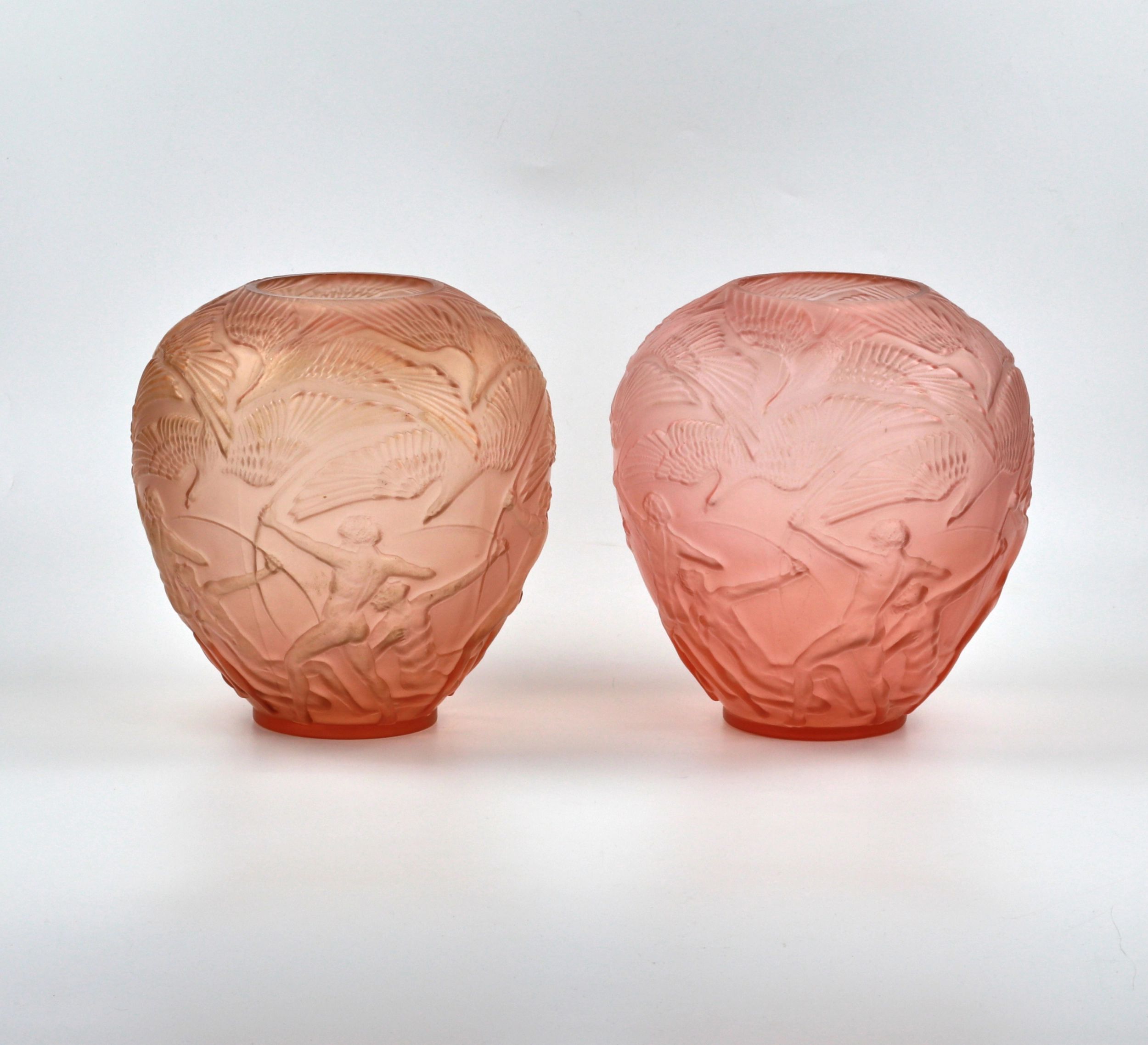 A-pair-of-Art-Deco-glass-vases